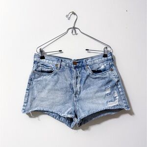 BLANKNYC High Rise Distressed Denim Light Wash Jean Shorts Size 31